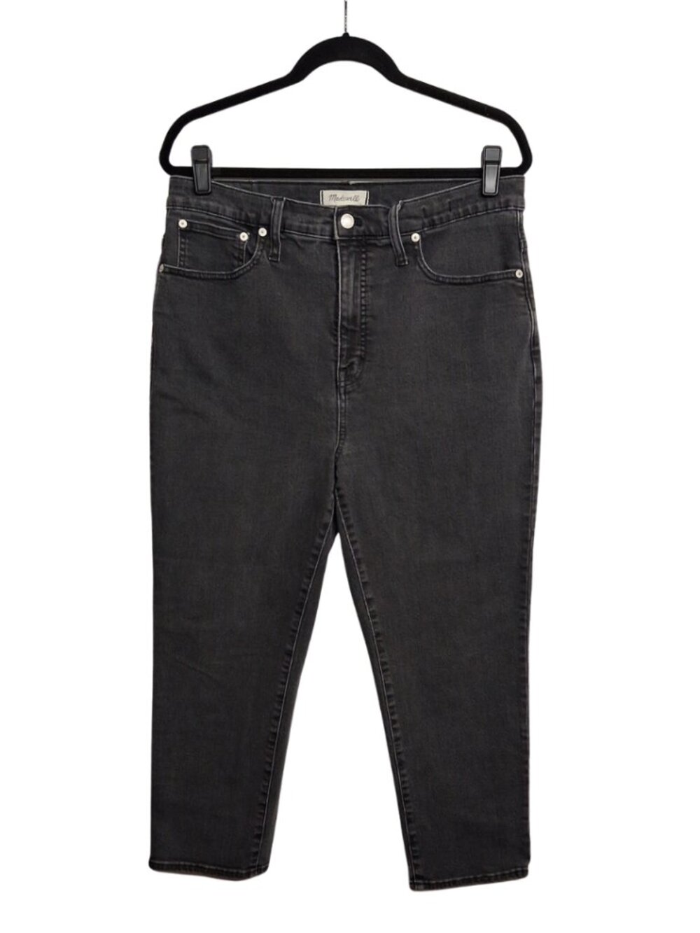 MADEWELL Classic Straight Black Jeans 31 Washed High Rise